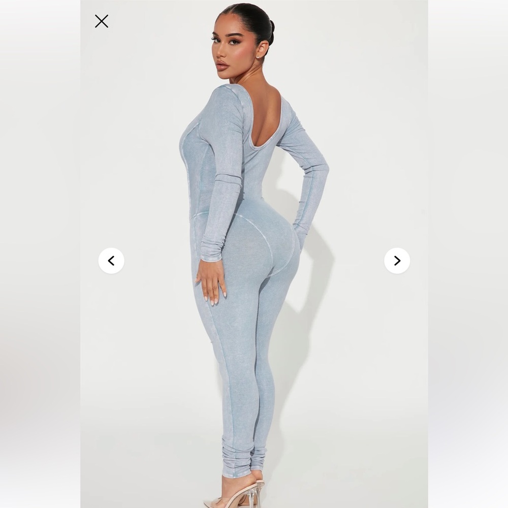 Seattle Ribbed Jumpsuit Blue - Picture 3 of 4